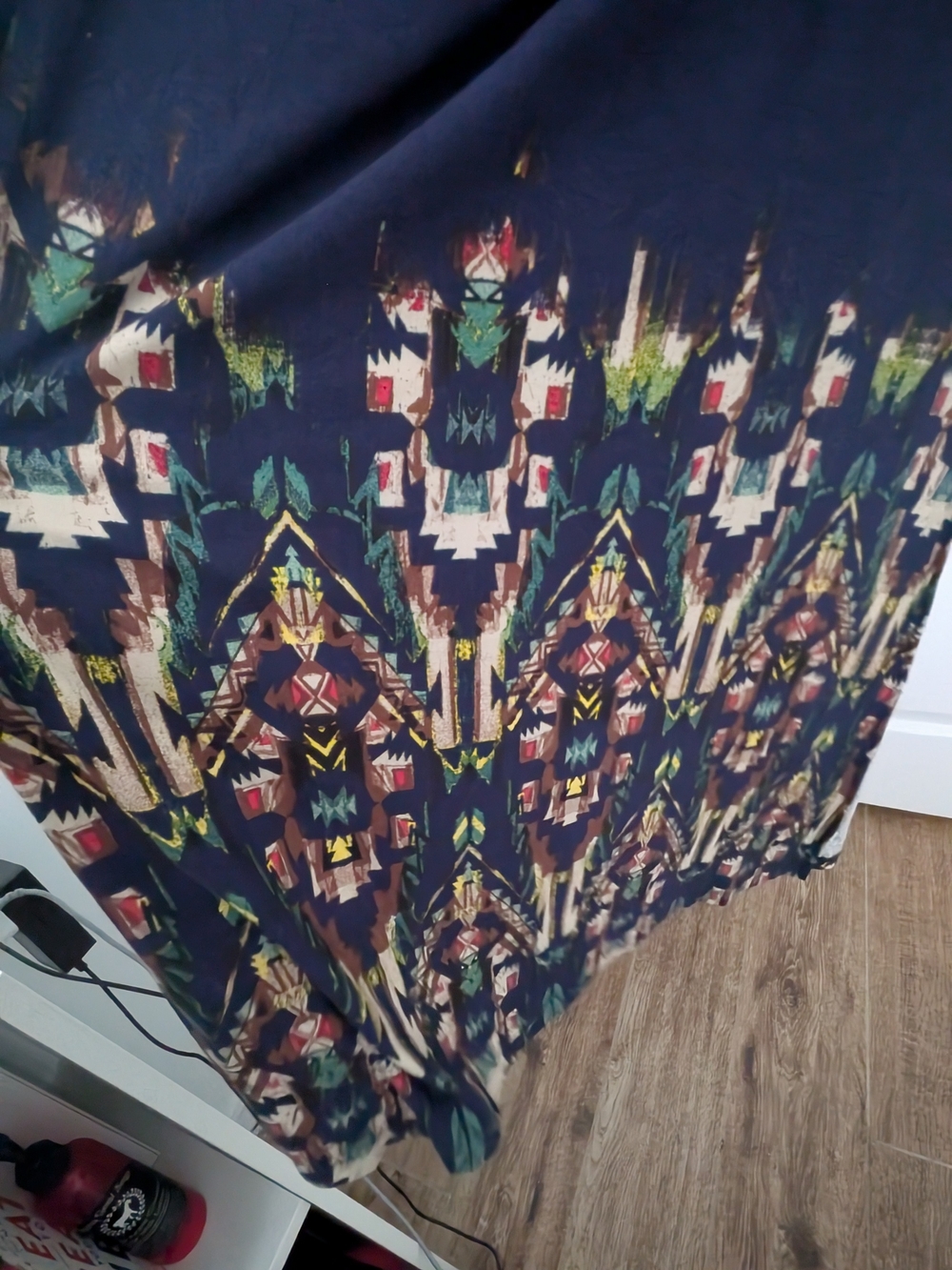Sky Navy Maxi Dress with Floral Accents - Picture 4 of 4